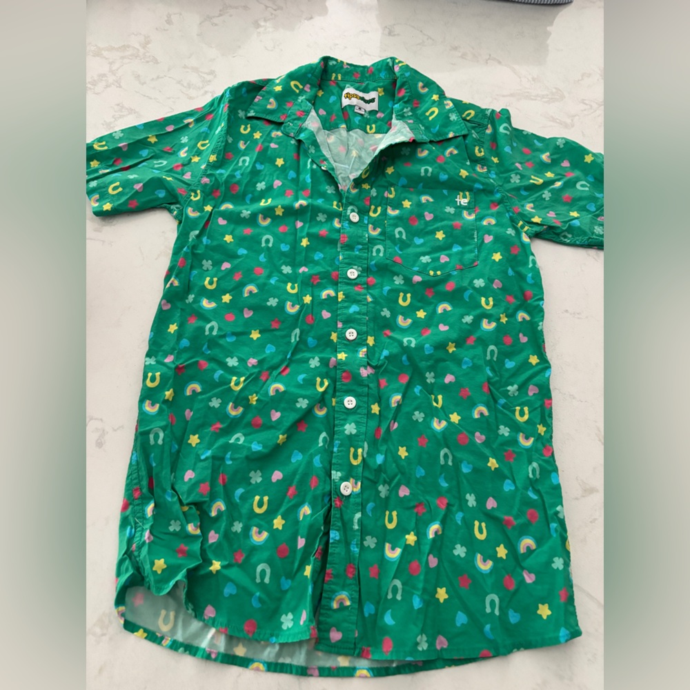 Tipsy Elves Green Patterned Shirt